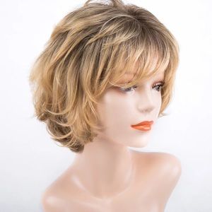 Yellow grey bob wig